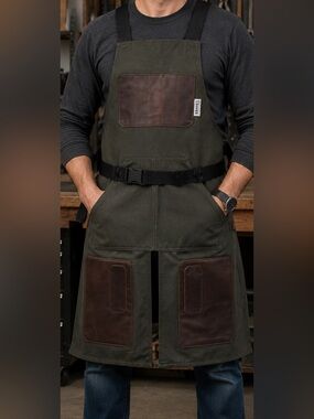 Savage Industries Waxed Canvas Leather Workshop Apron M